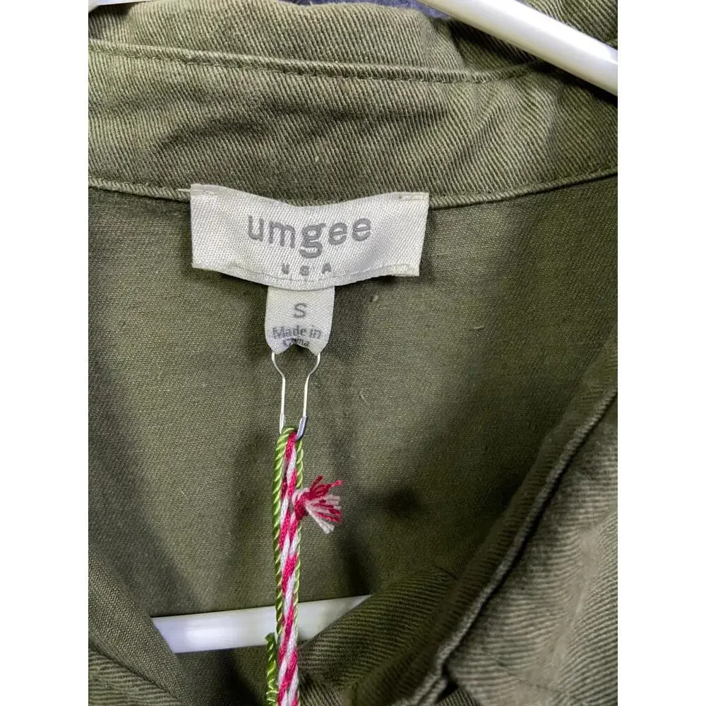 Umgee Women's Olive Green Army Military Button Up Frayed Hem Jacket, Size 2XLT - Picture 7 of 15